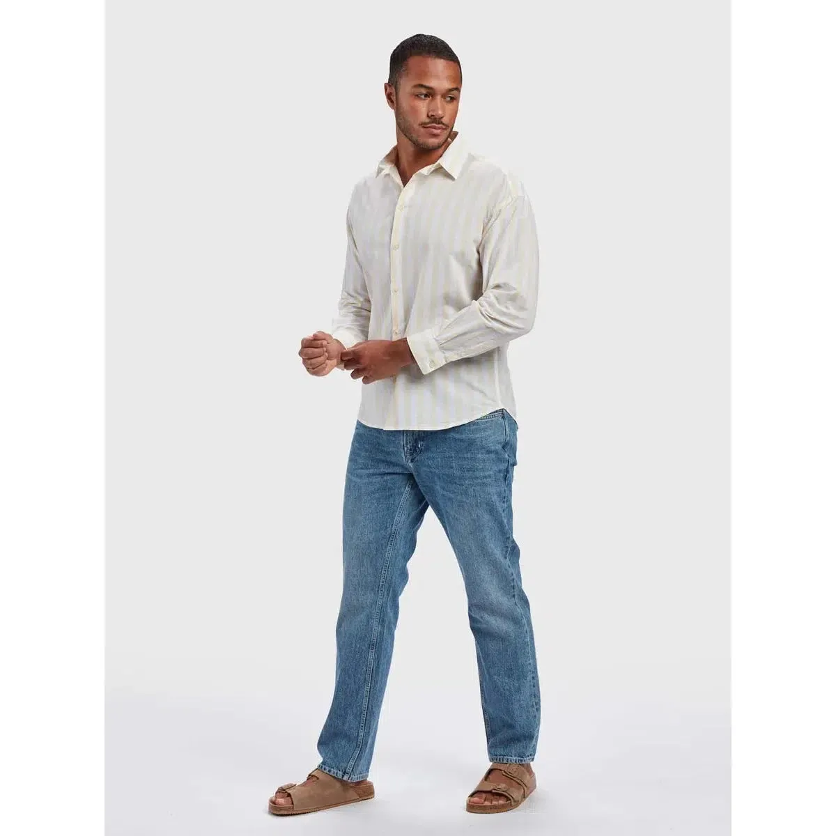 LINEN STRIPED LS SHIRT