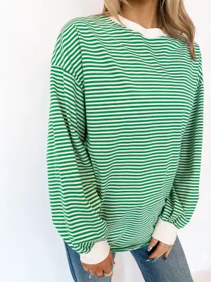 Lucky Day Striped Crewneck