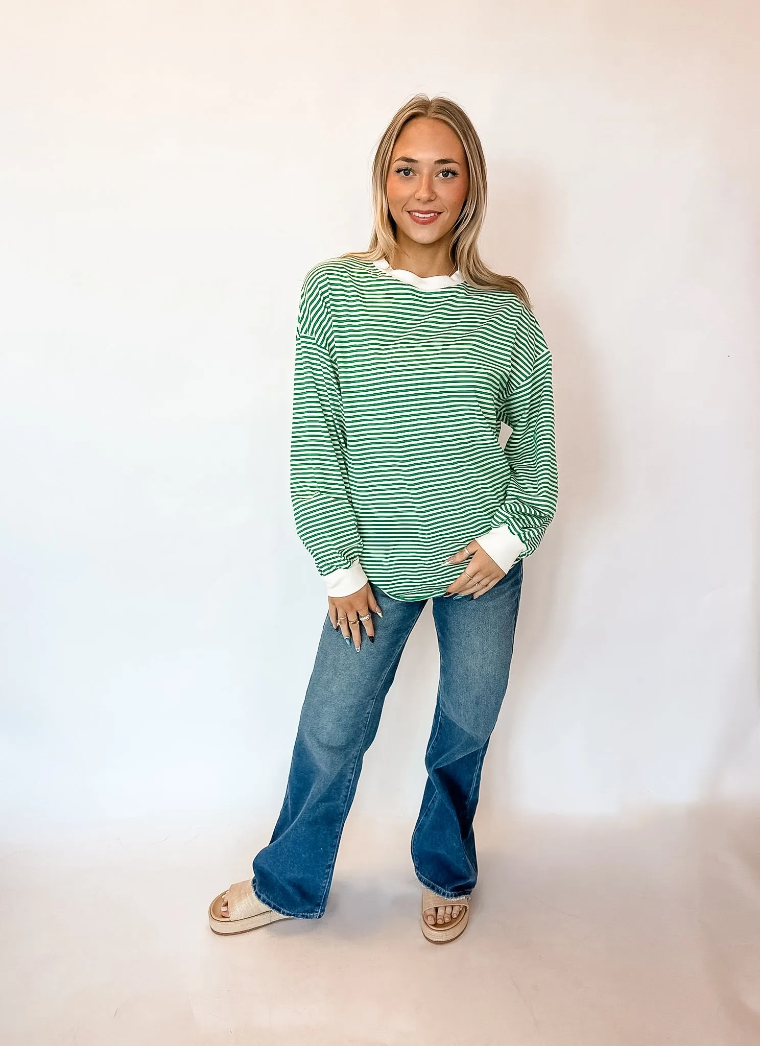 Lucky Day Striped Crewneck