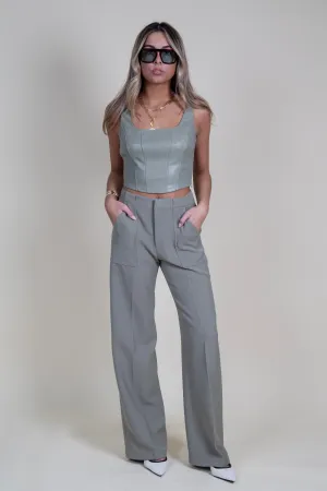 LUCY PARIS | Diana Wide Leg Pant - Sage
