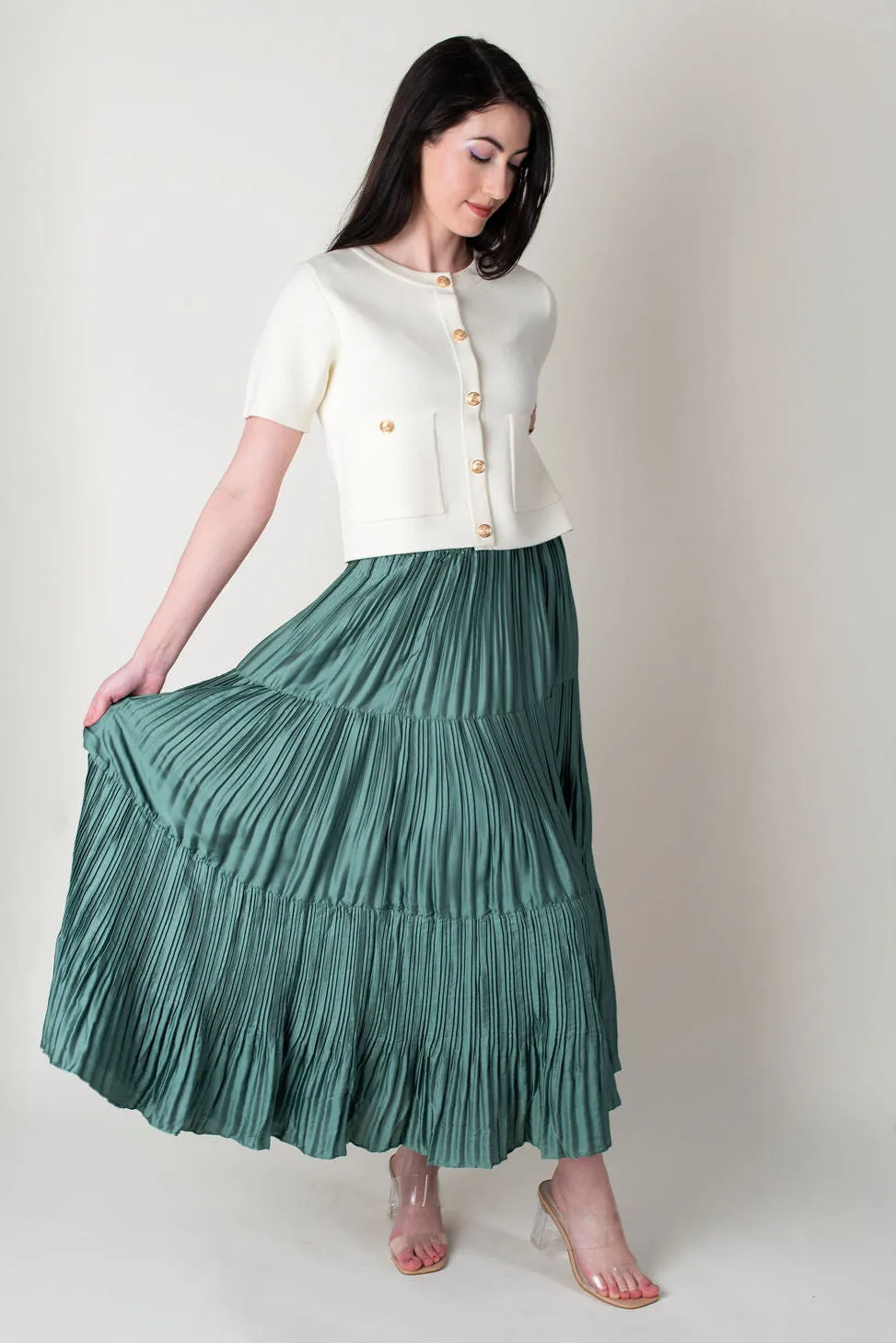 Lucy Pleated Midi Skirt