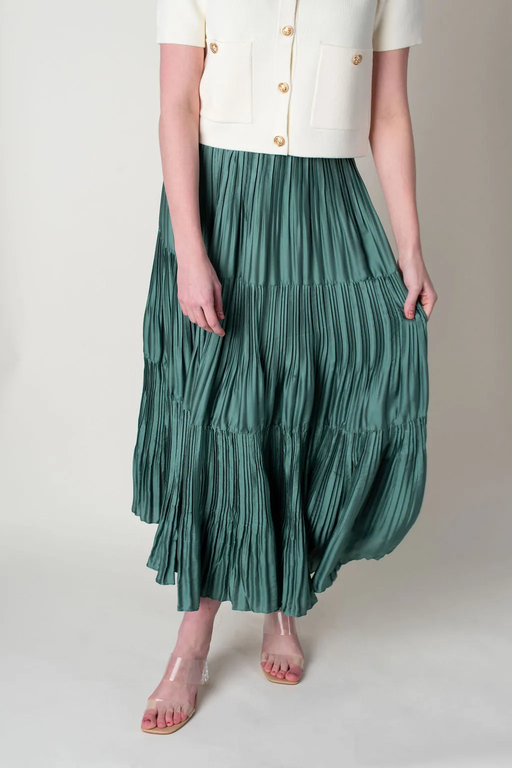 Lucy Pleated Midi Skirt