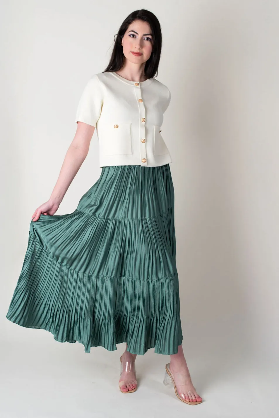 Lucy Pleated Midi Skirt