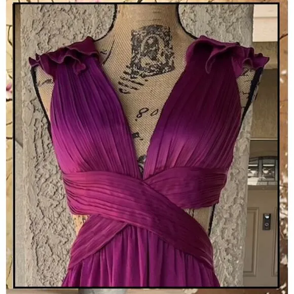 Lulus Plum Purple Lace-Up Midi Dress Size S