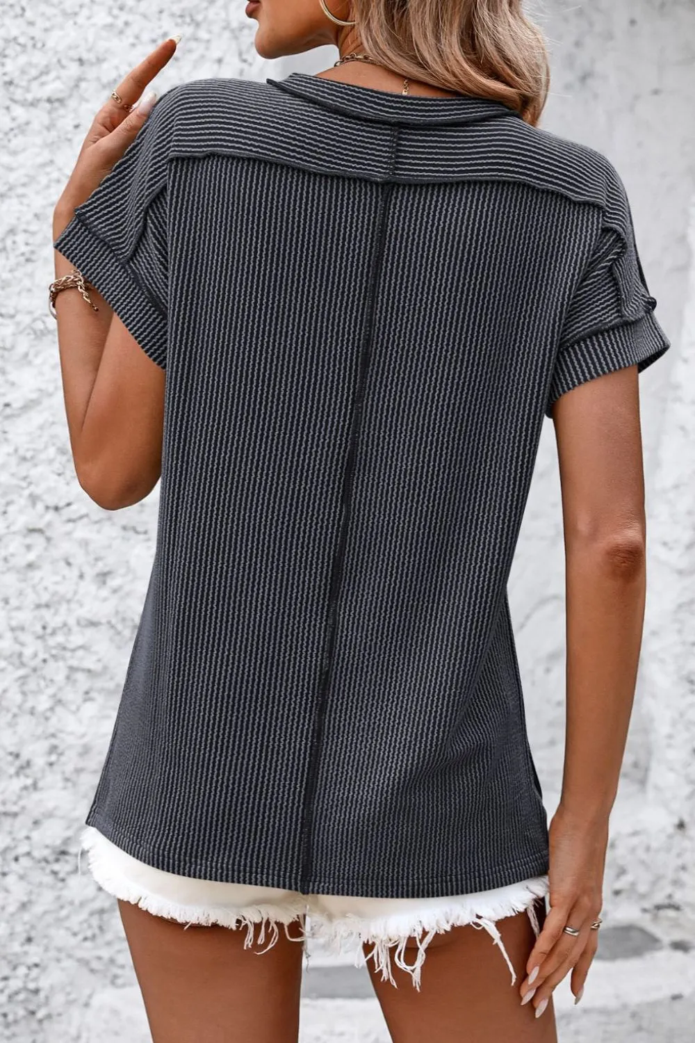 Lyla Striped Round Neck Short Sleeve T-Shirt - Online Exclusive