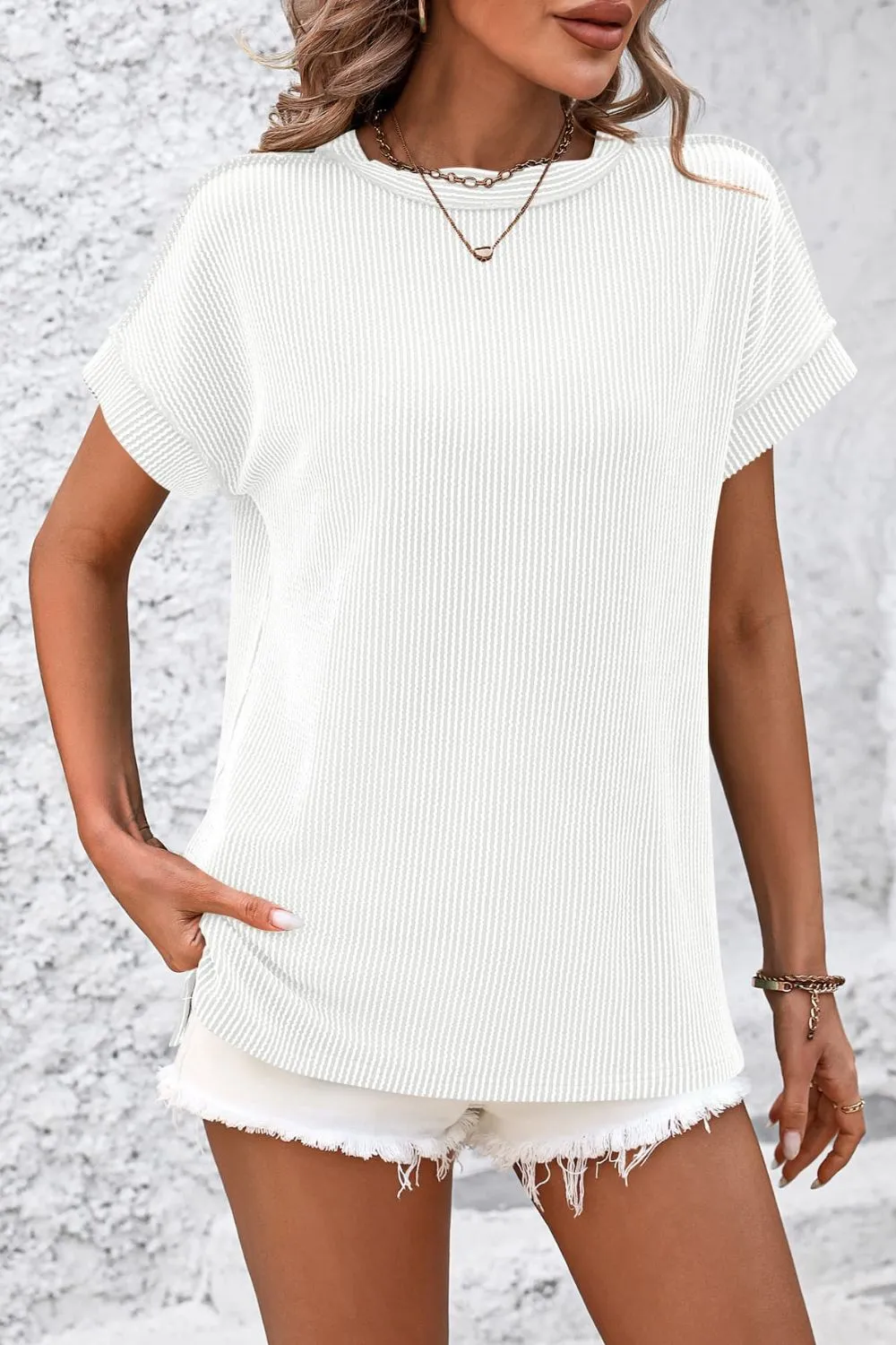 Lyla Striped Round Neck Short Sleeve T-Shirt - Online Exclusive
