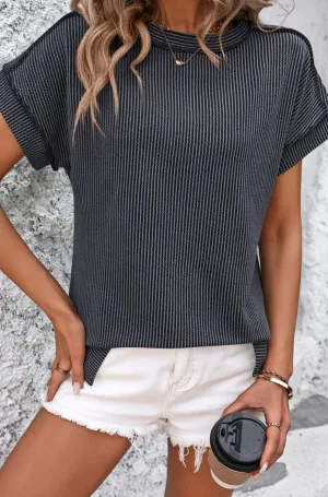 Lyla Striped Round Neck Short Sleeve T-Shirt - Online Exclusive