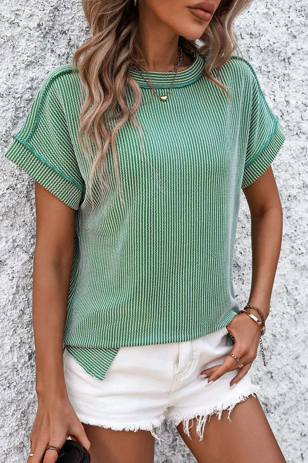 Lyla Striped Round Neck Short Sleeve T-Shirt - Online Exclusive