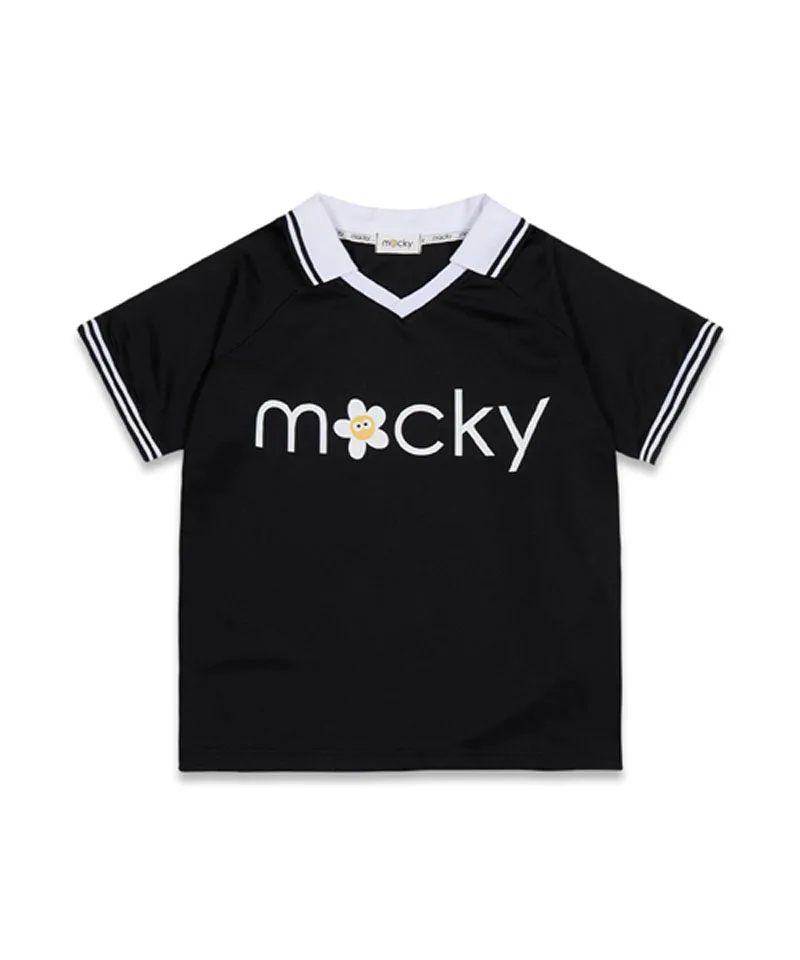 MACKY Golf: V-Neck Line T-Shirt - Black