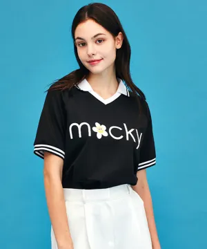 MACKY Golf: V-Neck Line T-Shirt - Black