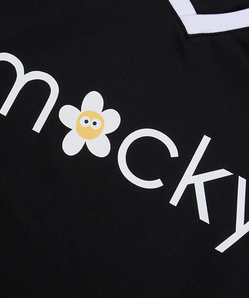 MACKY Golf: V-Neck Line T-Shirt - Black