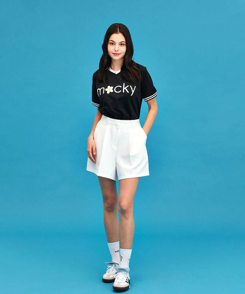 MACKY Golf: V-Neck Line T-Shirt - Black