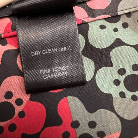 Marc Jacobs 100% silk floral checkered pleated skirt