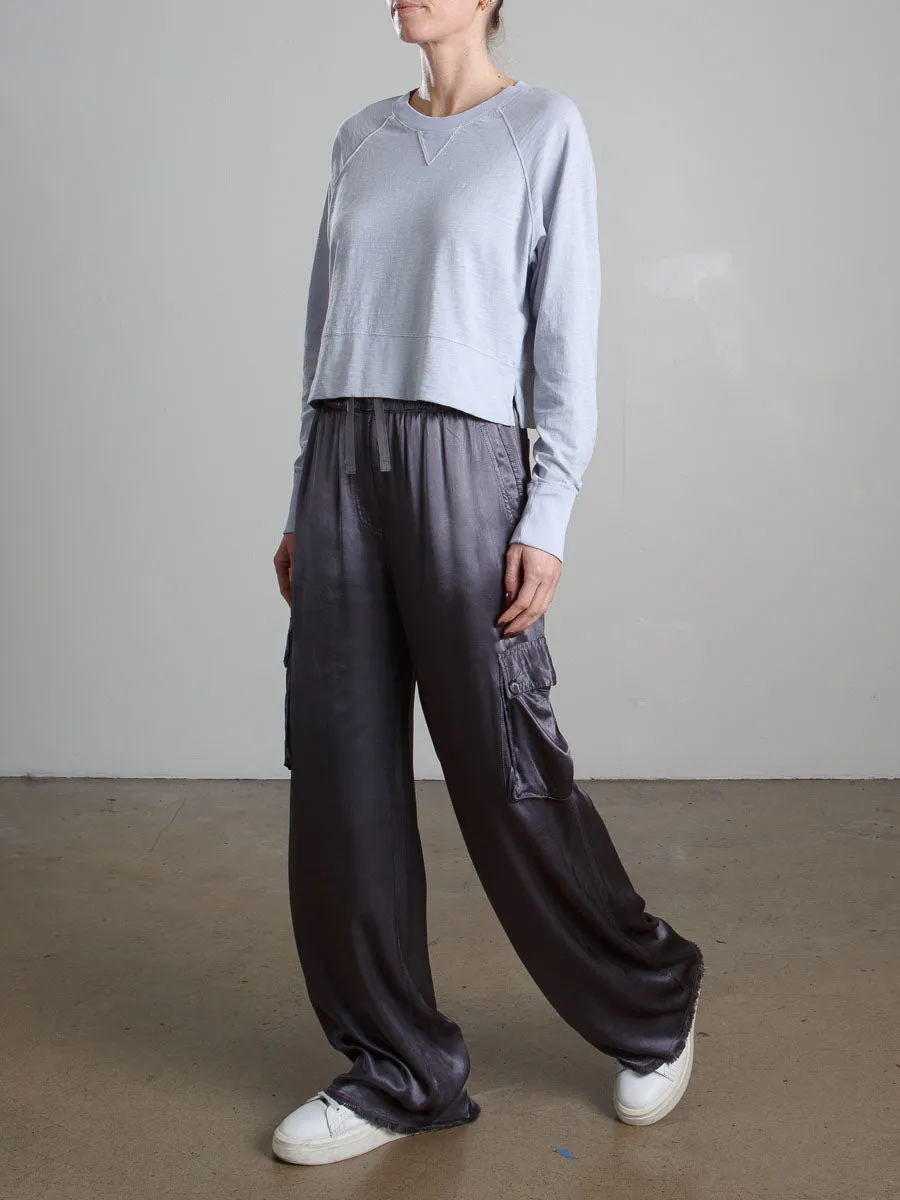 Mason Cargo Pant in Vintage Satin - Graphite
