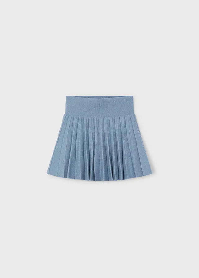 Mayoral 4358 Jacquard Jumper and 4903 Sky Blue Pleated Skirt In Stock Now