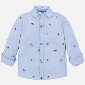 Mayoral Blue & White Striped Shirt