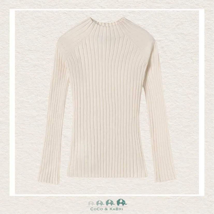Mayoral Girls' Knit Mockneck Shirt - Milk