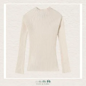 Mayoral Girls' Knit Mockneck Shirt - Milk