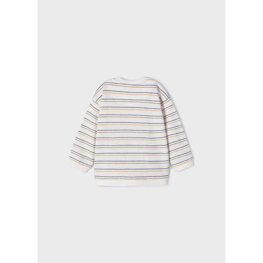 Mayoral Long Sleeve Striped Pocket Shirt - Corn/Blue