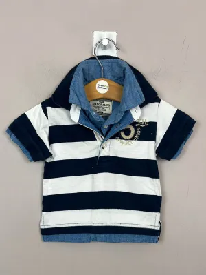 Mayoral Navy stripe Polo 6m