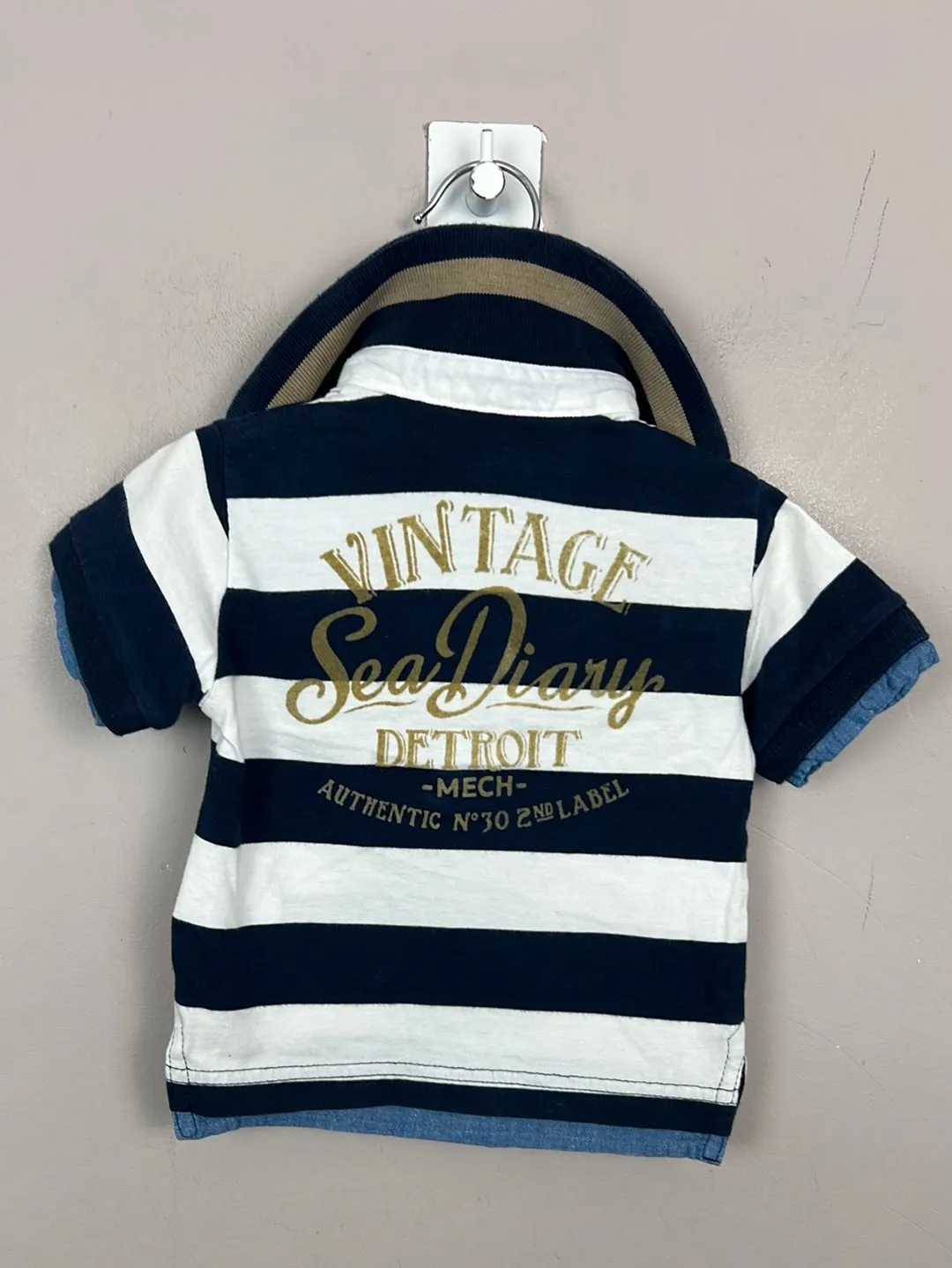Mayoral Navy stripe Polo 6m