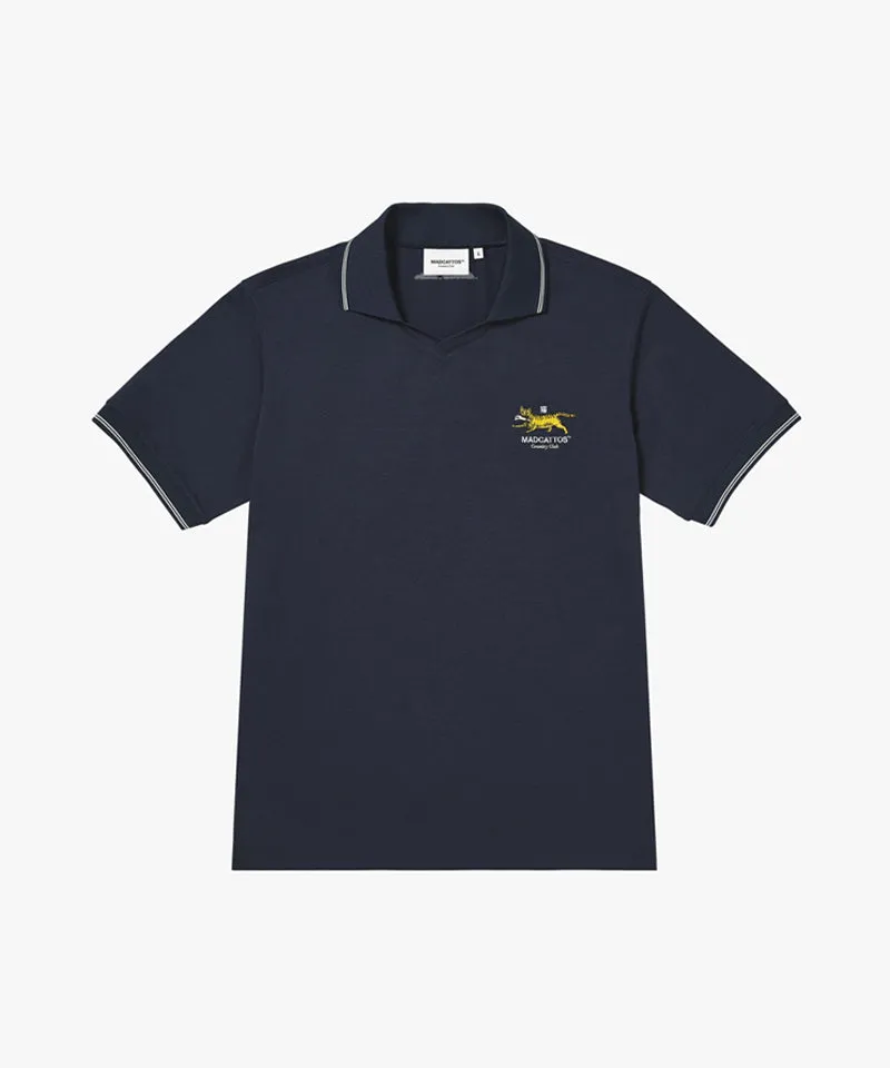 MCC Air Dry V-Neck Polo Shirt -  Dark Navy