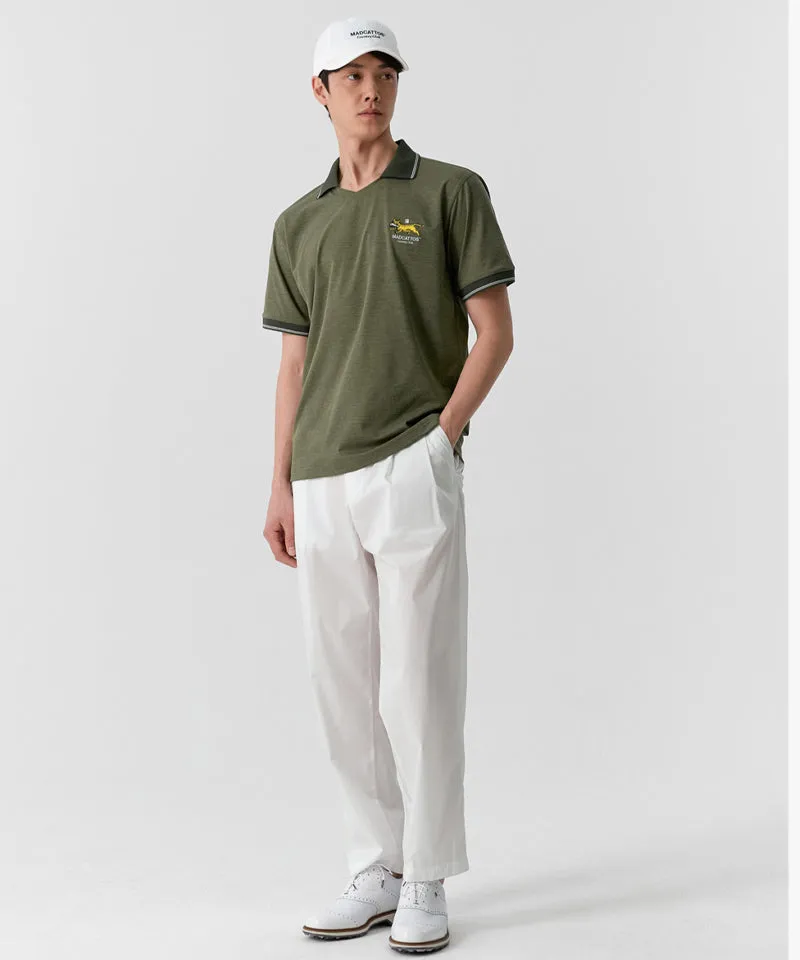 MCC Air Dry V-Neck Polo Shirt - Khaki