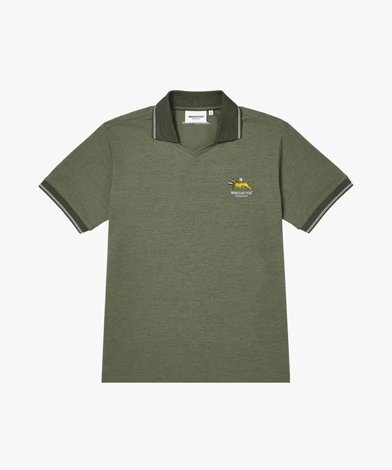 MCC Air Dry V-Neck Polo Shirt - Khaki