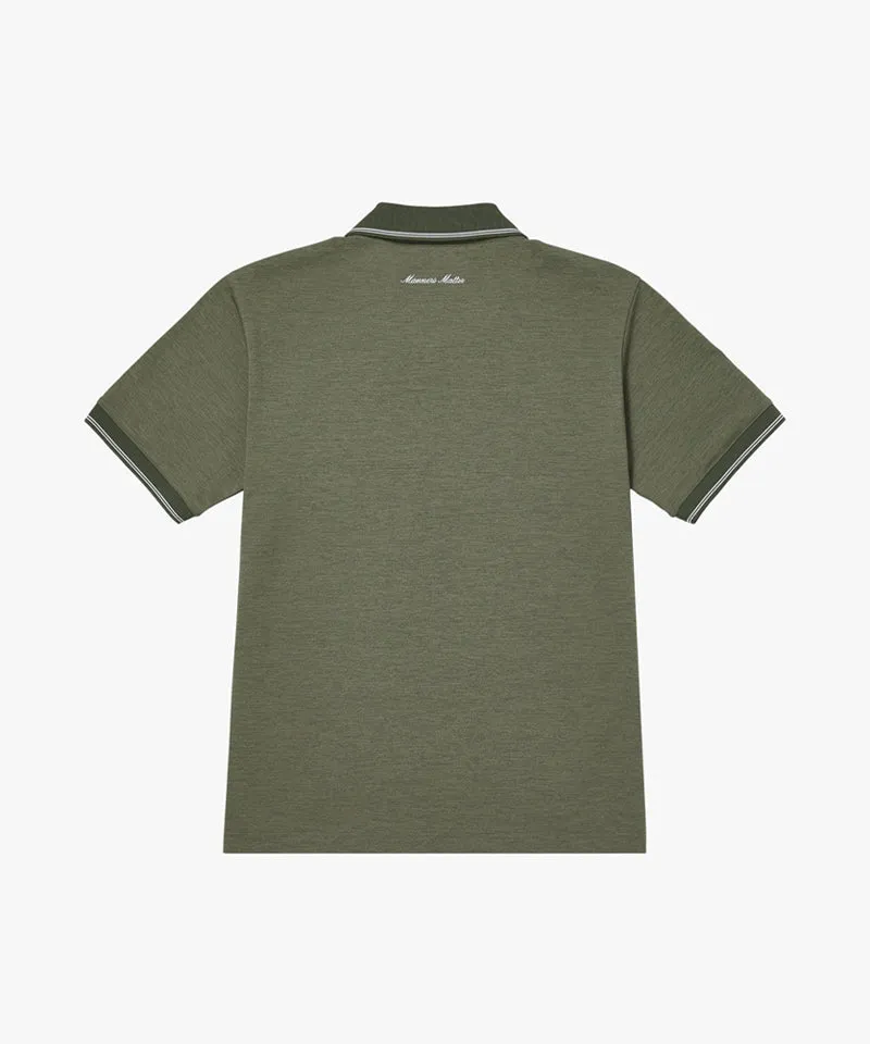MCC Air Dry V-Neck Polo Shirt - Khaki