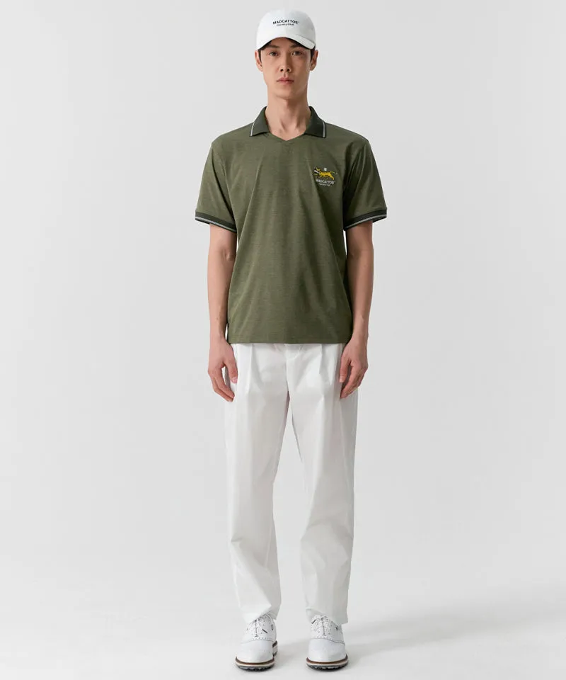 MCC Air Dry V-Neck Polo Shirt - Khaki