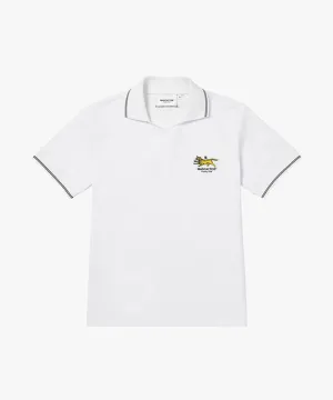 MCC Air Dry V-Neck Polo Shirt -  White