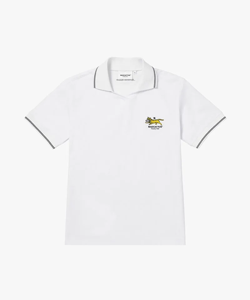 MCC Air Dry V-Neck Polo Shirt -  White