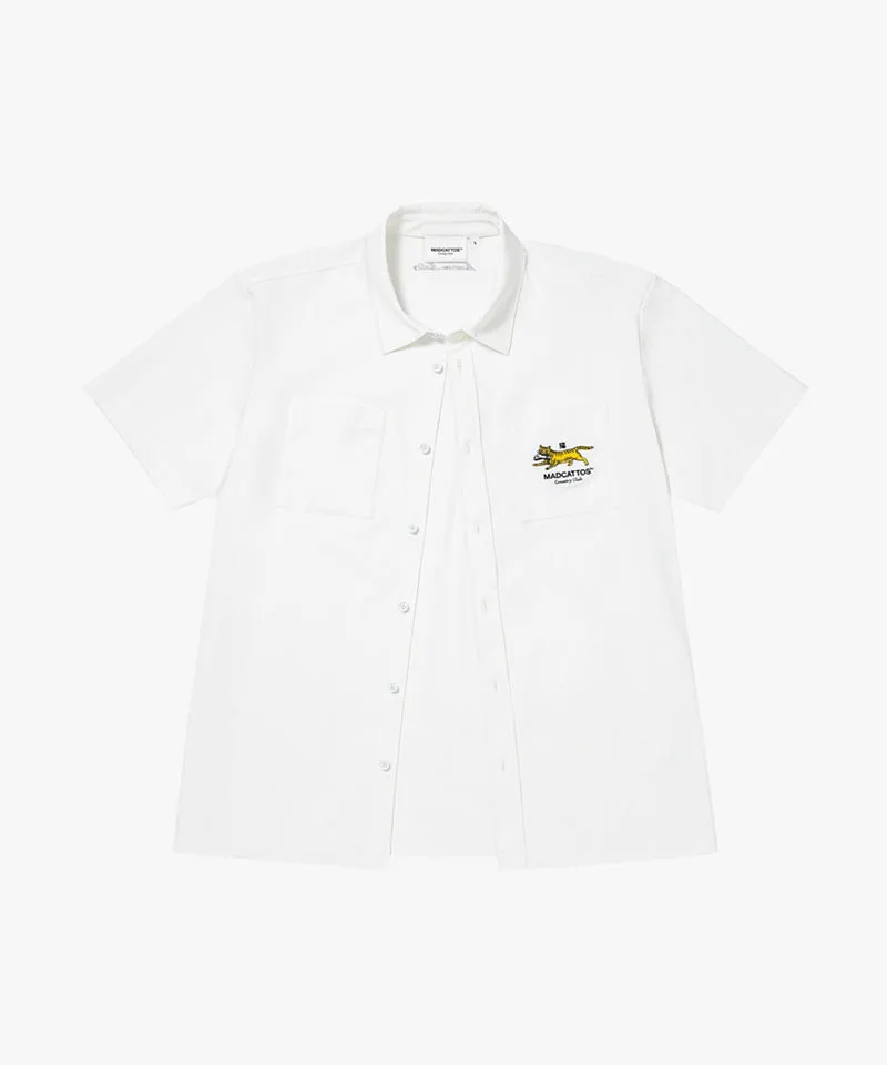 MCC Air Through Full Open Polo Shirt - White