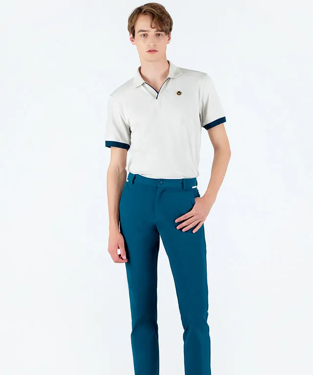MEASPHERA MEN REGULAR-FIT OPEN COLLAR POLO SHIRT