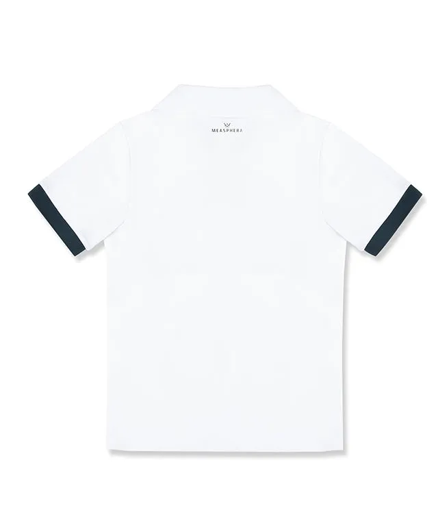 MEASPHERA MEN REGULAR-FIT OPEN COLLAR POLO SHIRT