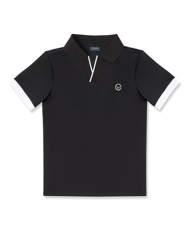 MEASPHERA MEN REGULAR-FIT OPEN COLLAR POLO SHIRT
