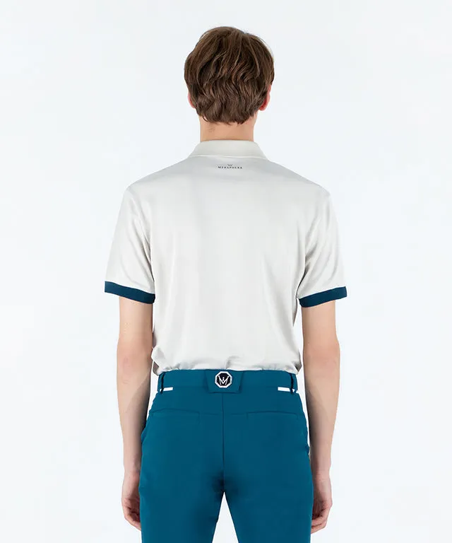 MEASPHERA MEN REGULAR-FIT OPEN COLLAR POLO SHIRT