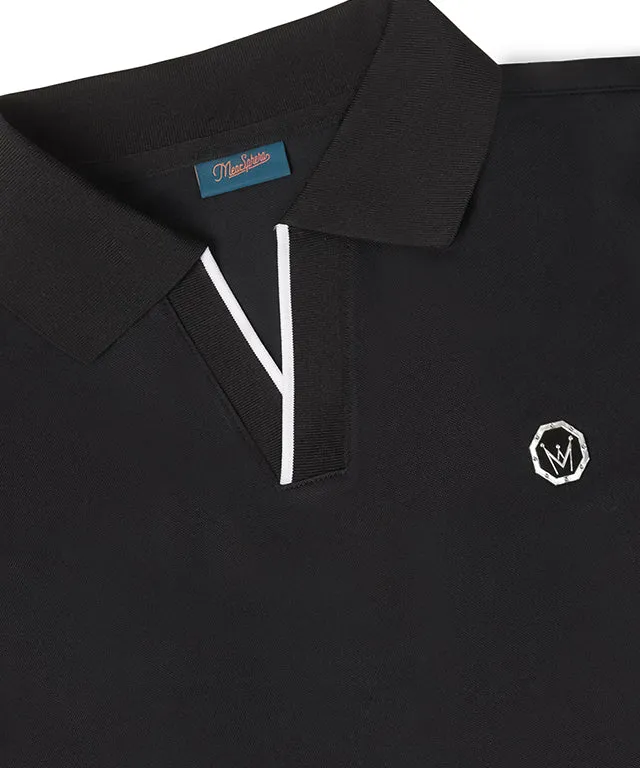 MEASPHERA MEN REGULAR-FIT OPEN COLLAR POLO SHIRT