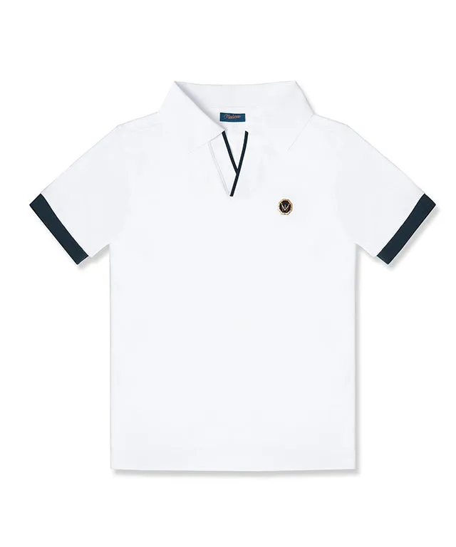 MEASPHERA MEN REGULAR-FIT OPEN COLLAR POLO SHIRT