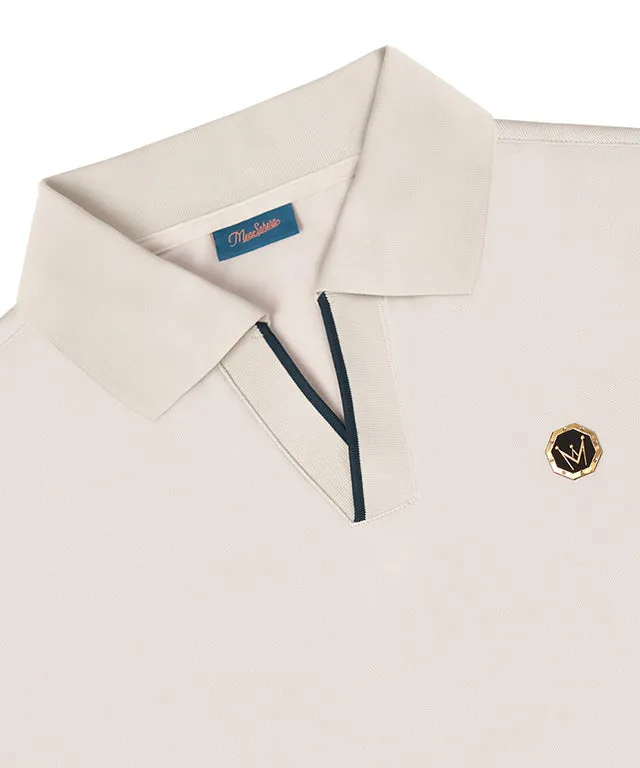 MEASPHERA MEN REGULAR-FIT OPEN COLLAR POLO SHIRT