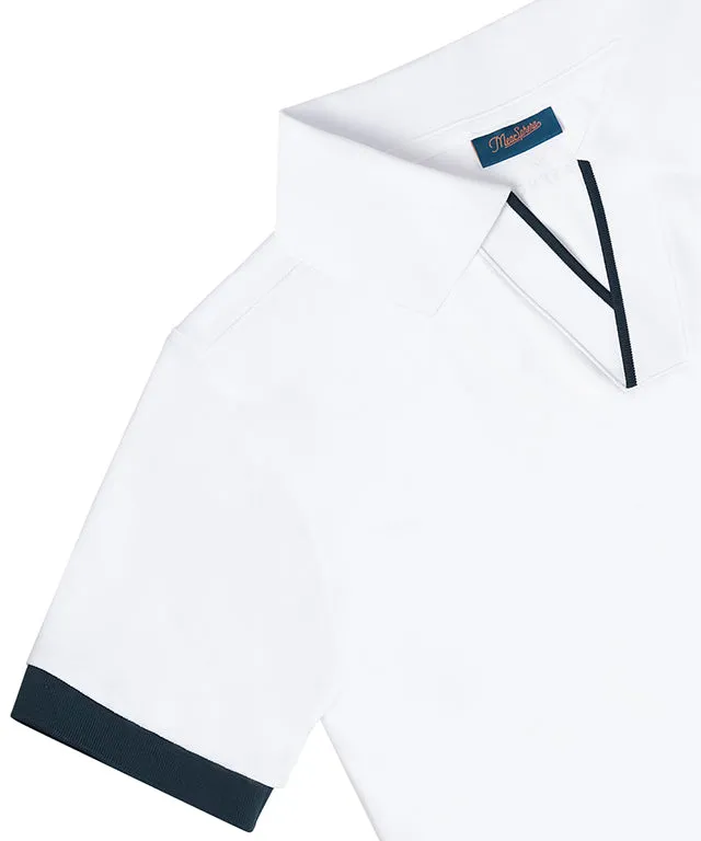 MEASPHERA MEN REGULAR-FIT OPEN COLLAR POLO SHIRT