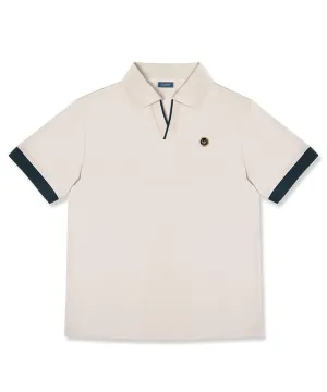MEASPHERA MEN REGULAR-FIT OPEN COLLAR POLO SHIRT