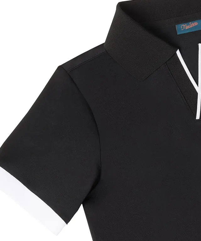 MEASPHERA MEN REGULAR-FIT OPEN COLLAR POLO SHIRT