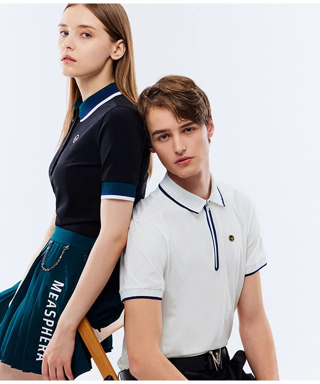 MEASPHERA MEN REGULAR-FIT ZIPPED POLO
