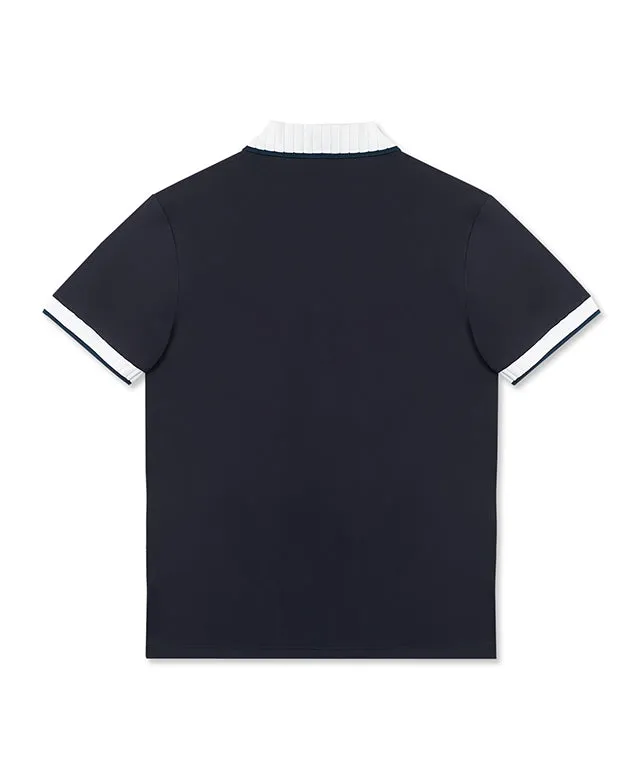 MEASPHERA MEN REGULAR-FIT ZIPPED POLO
