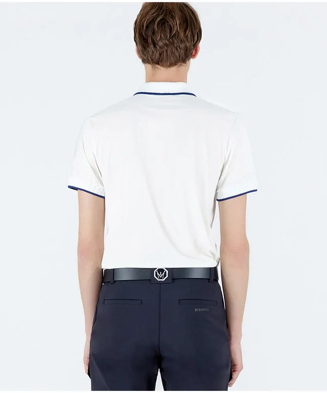 MEASPHERA MEN REGULAR-FIT ZIPPED POLO