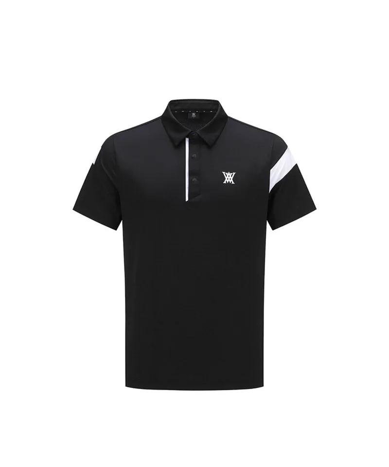 Men Ice Dots Incision Point Short T-Shirt - Black