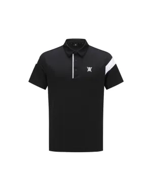 Men Ice Dots Incision Point Short T-Shirt - Black