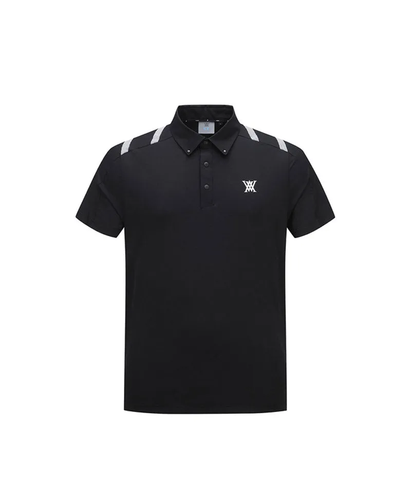 Men Ice Dots Logo Pattern Short T-Shirt - Black