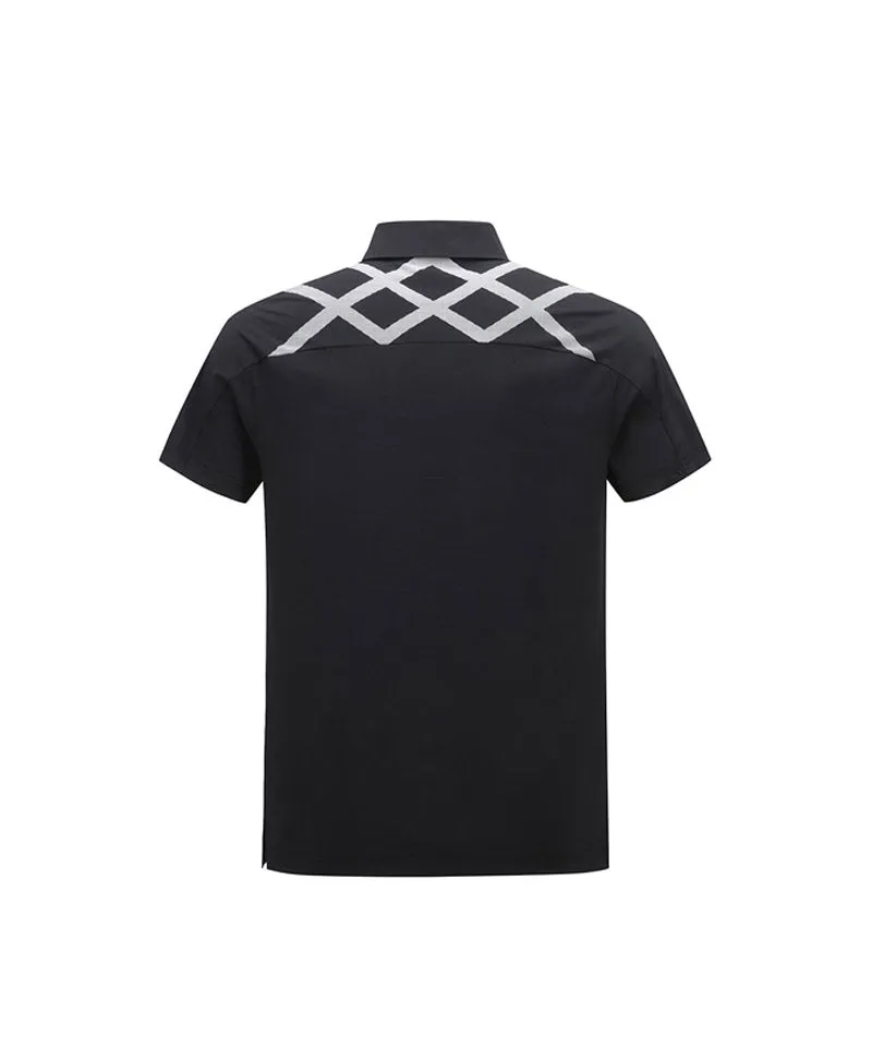 Men Ice Dots Logo Pattern Short T-Shirt - Black